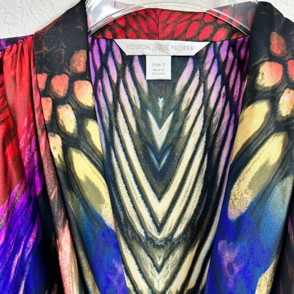 Boston Proper Snake-print Wrap Blouse Sz 2 - Picture 2 of 12